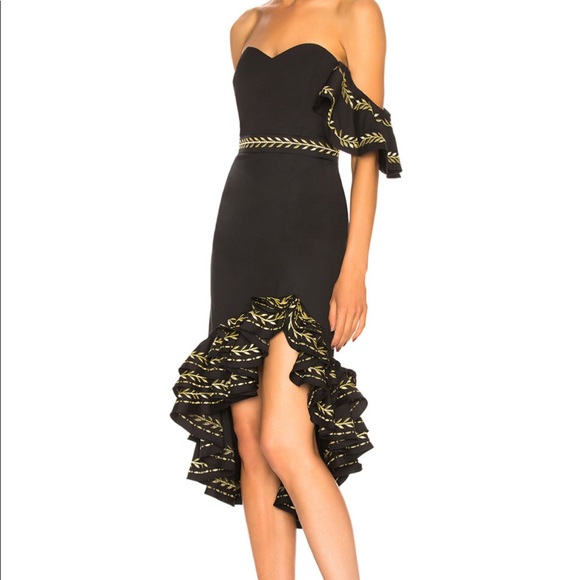 CAROLINE CONSTAS One Shoulder Ruffle Cam Dress XS - Picture 3 of 7